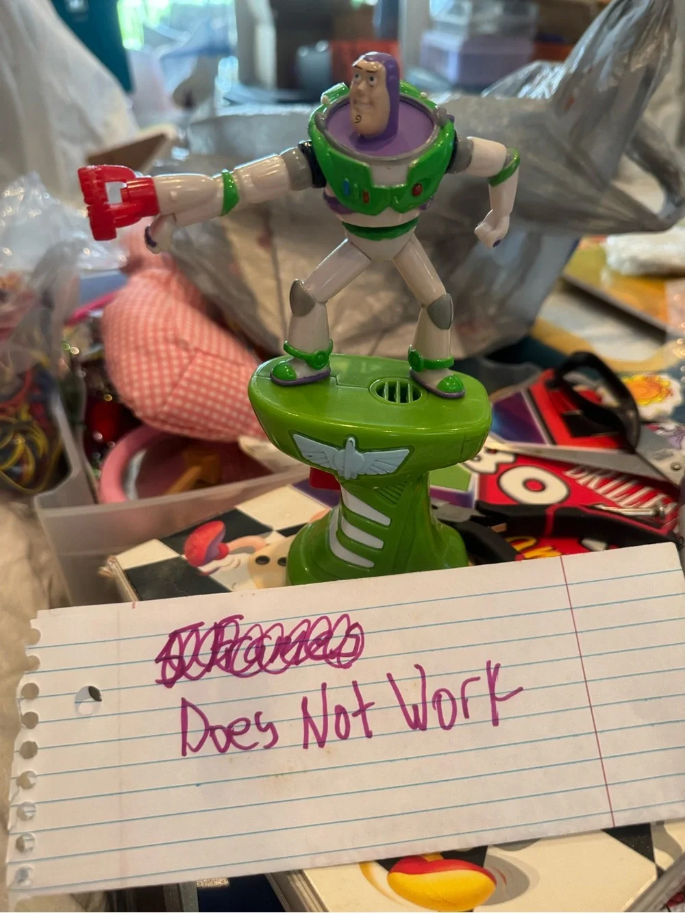 Buzz Lightyear Desk Figure - Green and White Home Office Accessory